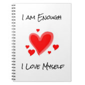 "Ich bin genügend" Dankbarkeits-Zeitschrift und Notizblock (Vorderseite)