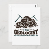 Ich bin Geologe, weil Ingenieure Helden brauchen Postkarte (Vorne/Hinten)