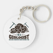 Ich bin Geologe, weil Ingenieure Helden brauchen Schlüsselanhänger (Rückseite)
