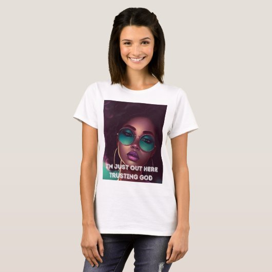 ICH BIN GERADE HIER, DASS ICH GOTTES DAMEN, SLIM T T-Shirt (Vorne ganz)