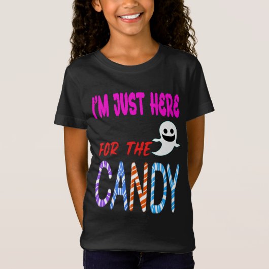 Ich bin gerade hier für Candy - Funny Halloween Ki T-Shirt (Vorderseite)