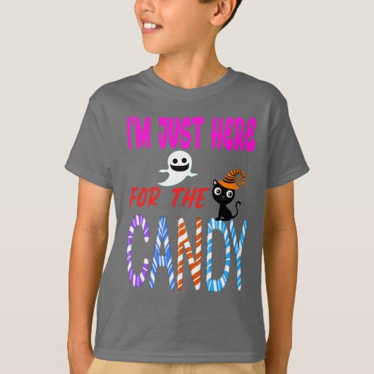 Ich bin gerade hier für Candy - Funny Halloween Ki T-Shirt (Vorderseite)