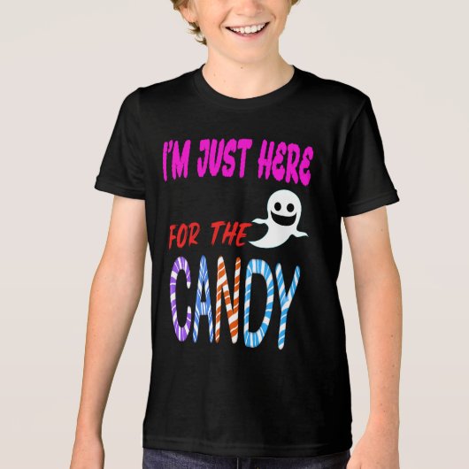 Ich bin gerade hier für Candy - Niedliches Hallowe Tri-Blend Shirt (Vorderseite)