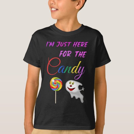 Ich bin gerade hier für Candy - Rainbow Lollipop T-Shirt (Vorderseite)