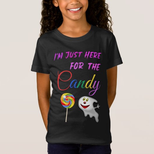 Ich bin gerade hier für Candy - Rainbow Lollipop T-Shirt (Vorderseite)