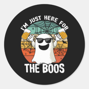 Ich bin gerade hier für das Boos Funny Halloween B Runder Aufkleber