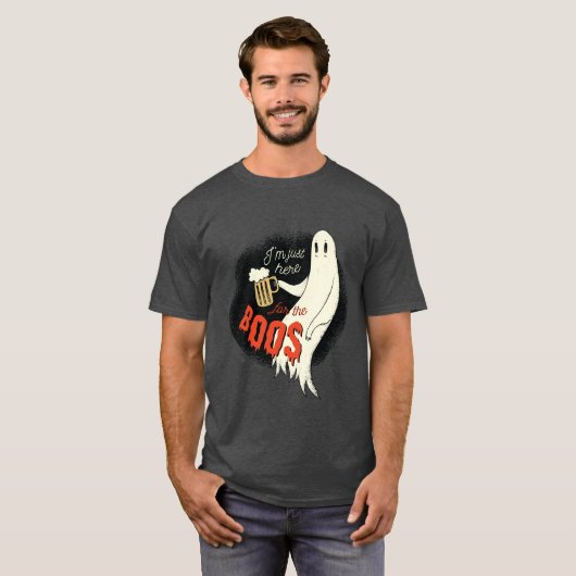 Ich bin gerade hier für das Boos Funny Halloween G T-Shirt (Vorne ganz)