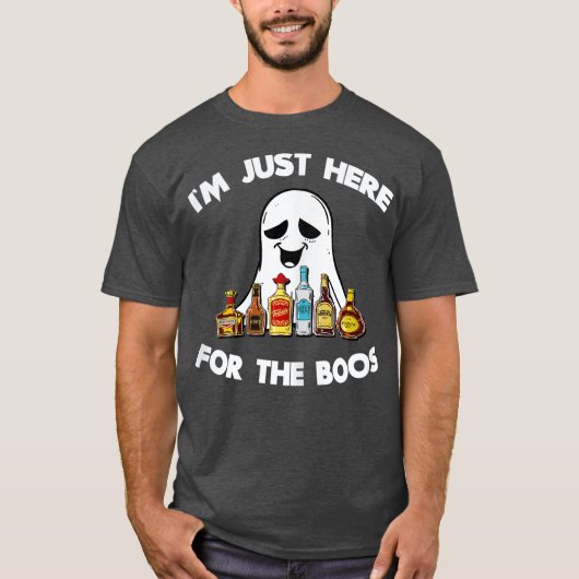 Ich bin gerade hier für das Boos Halloween Drink B T-Shirt (Vorderseite)