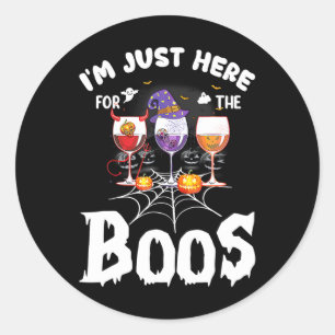 Ich bin gerade hier für das Boos Wine Gles Hallowe Runder Aufkleber