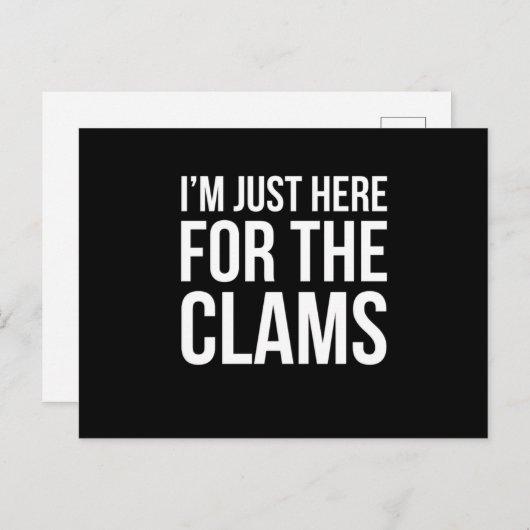 Ich bin gerade hier für das Clams Funny Clam Bake  Postkarte (Vorne/Hinten)
