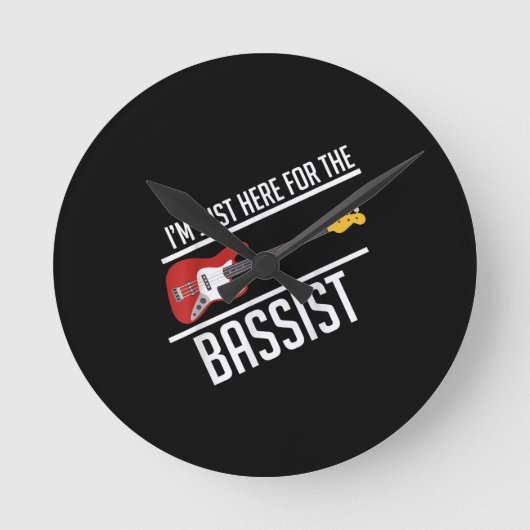 Ich bin gerade hier für die Bassist-Gitarren-Band Runde Wanduhr (Vorderseite)