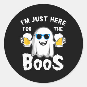 Ich bin gerade hier für die Boos Fun Halloween-Bie Runder Aufkleber
