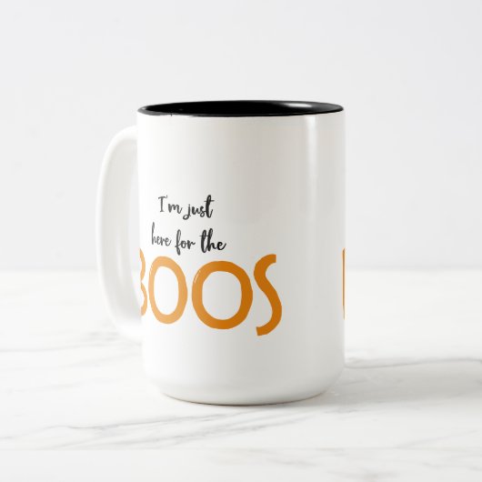Ich bin gerade hier für die Boos: Tasse (Vorderseite Links)