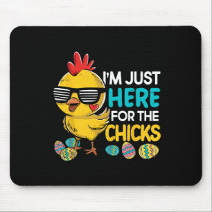 Ich bin gerade hier für die Chicks Osterjunge Kind Mousepad