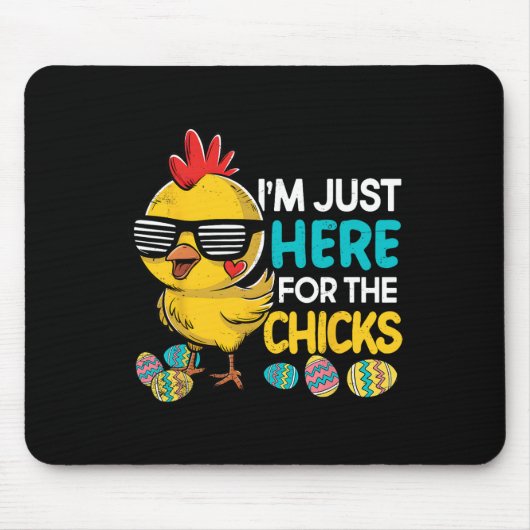 Ich bin gerade hier für die Chicks Osterjunge Kind Mousepad (Vorne)