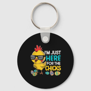 Ich bin gerade hier für die Chicks Osterjunge Kind Schlüsselanhänger