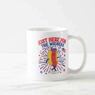 Ich bin gerade hier für die Dackeln 4. Juli Funny Kaffeetasse