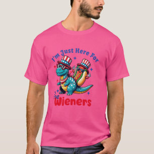 Ich bin gerade hier für die Dackeln 4. Juli Funny  T-Shirt