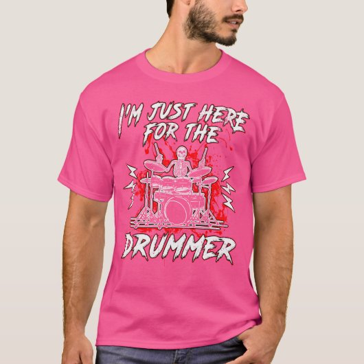 Ich bin gerade hier für die Drummer Music Drums T-Shirt (Vorderseite)