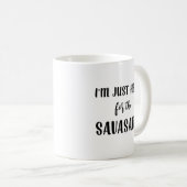 Ich bin gerade hier für die Savasana Yoga-Tasse Kaffeetasse (VorderseiteRechts)
