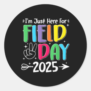 Ich bin gerade hier für Feldtag 2025 für Lehrer Ki Runder Aufkleber