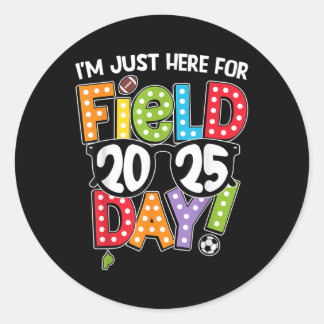 Ich bin gerade hier für Field Day 2025 Games Team Runder Aufkleber
