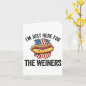 Ich bin gerade hier für Weiners Funny 4. Juli Hot Karte (Gelbe Blume)