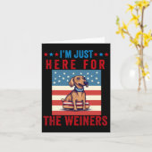 Ich bin gerade hier für Weiners Funny 4. Juli Hot Karte (Gelbe Blume)