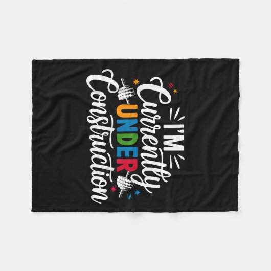 Ich bin gerade im Bau-Funny Fleecedecke (Vorderseite (Horizontal))