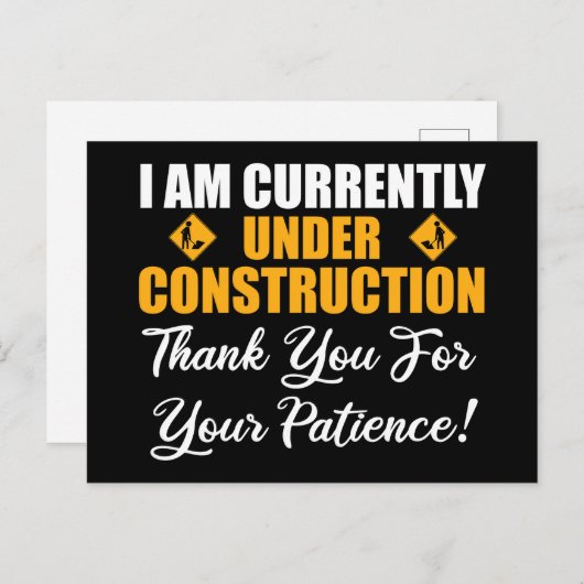 Ich bin gerade im Bau Postkarte (Vorne/Hinten)