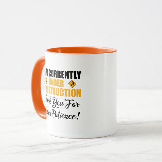 Ich bin gerade im Bau Tasse (Vorderseite Links)