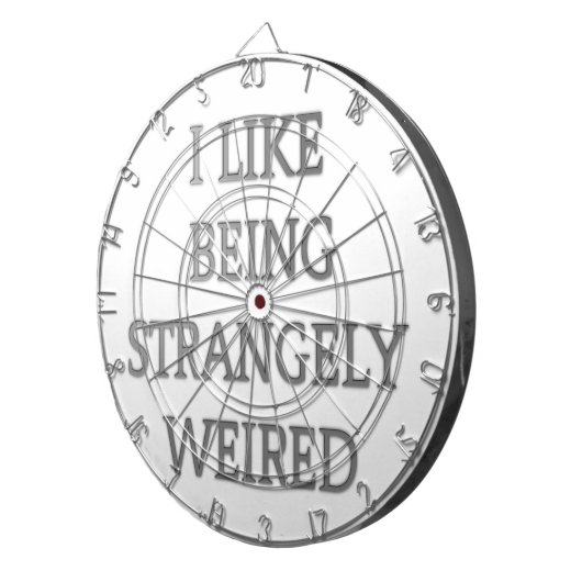 Ich bin gerne eigenartig komisch: Fett-Textdesign Dartscheibe (Vorderseite rechts)