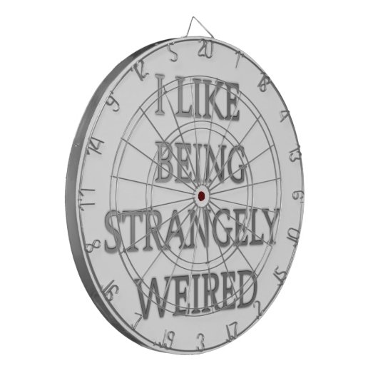 Ich bin gerne eigenartig komisch: Fett-Textdesign Dartscheibe (Vorderseite Links)