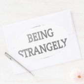 Ich bin gerne eigenartig komisch: Fett-Textdesign Ovaler Aufkleber (Umschlag)