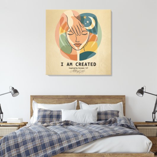 Ich bin geschaffen - Hand der Gnade Leinwanddruck (Insitu (Schlafzimmer))