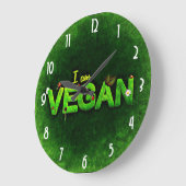 Ich bin geschrieben mit einer grasartigen große wanduhr (Winkel)