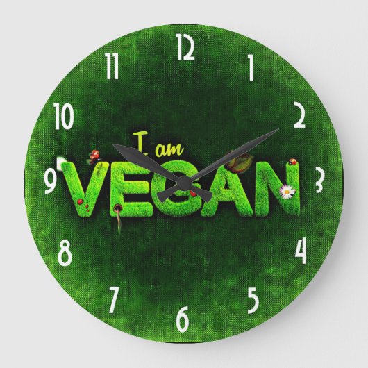 Ich bin geschrieben mit einer grasartigen große wanduhr (Vorderseite)