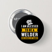 Ich bin gesegnet, ein schweidendes Vatergeschenk z Button (Vorne & Hinten)