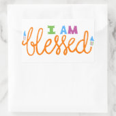 Ich bin gesegnet (Original Typografie) Rechteckiger Aufkleber (Tasche)