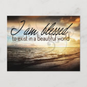 "Ich bin gesegnet zu existieren" Motivation Affirm Postkarte (Vorderseite)
