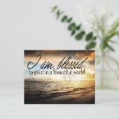 "Ich bin gesegnet zu existieren" Motivation Affirm Postkarte (Stehend Vorderseite)