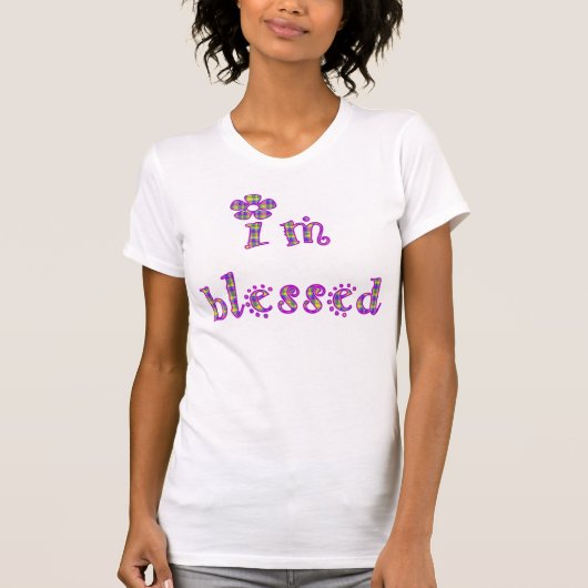 Ich bin gesegneter karierter Entwurf T-Shirt (Vorderseite)