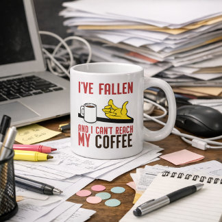 Ich bin gestürzt und komme nicht an meinen Kaffee Jumbo-Tasse