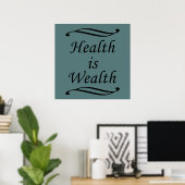 Ich bin gesund, ich bin wohlhabend Motivation Poster (Heimbüro)