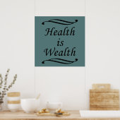 Ich bin gesund, ich bin wohlhabend Motivation Poster (Küche)