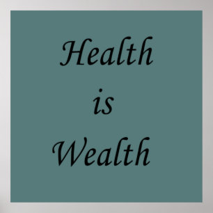 Ich bin gesund, ich bin wohlhabend Motivation Poster