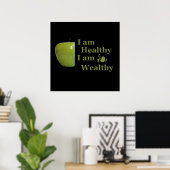 Ich bin gesund, ich bin wohlhabend Motivation Poster (Heimbüro)