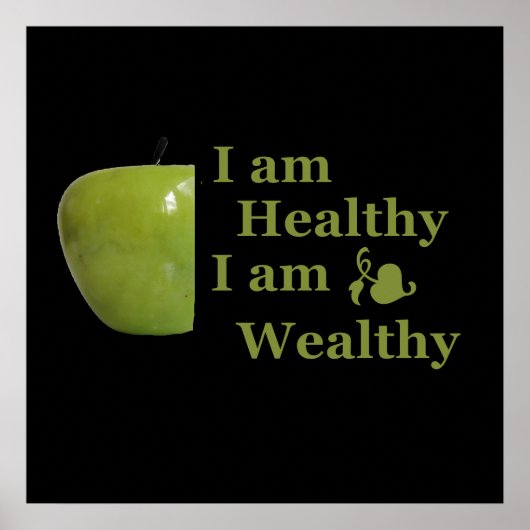 Ich bin gesund, ich bin wohlhabend Motivation Poster (Vorne)