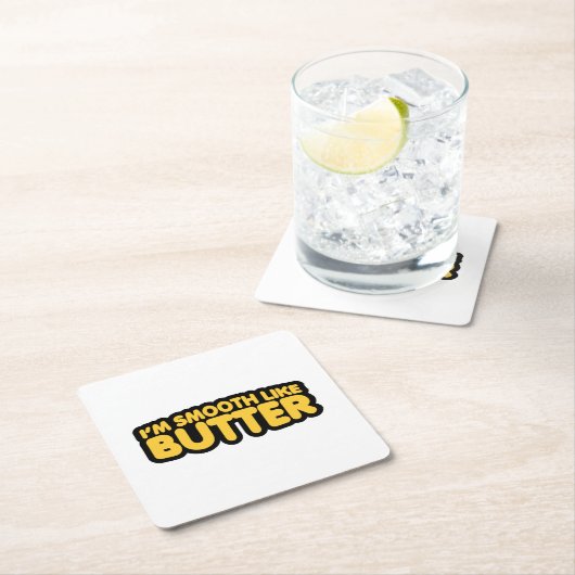 Ich bin glatt wie Butter Rechteckiger Pappuntersetzer (Vor Ort)