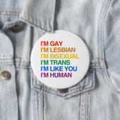 Ich bin GLBT, das ich MENSCHLICH bin Button (Beispiel)